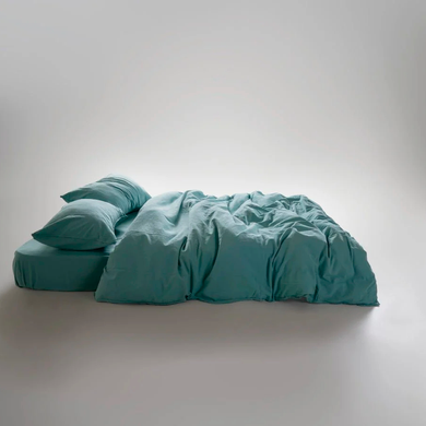 Фото Комплект постільної білизни Limasso Stonewashed Варена Бавовна Mineral Blue ХМ31356