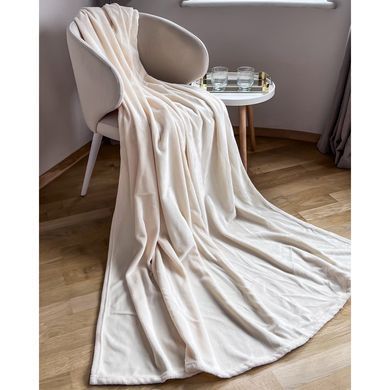 Фото Теплий плед з велсофту Emily Manner Beige Бежевий 94326291 94344448