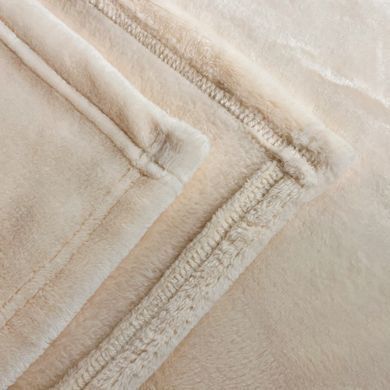 Фото Теплий плед з велсофту Emily Manner Beige Бежевий 94326291 94344448