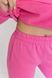 Фото №7 з 10 товару Жіночий спортивний костюм з написом Футер Трьохнитка Рожевий 045/21 Рожевий з написом