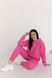 Фото №5 з 10 товару Жіночий спортивний костюм з написом Футер Трьохнитка Рожевий 045/21 Рожевий з написом