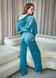 Фото №6 з 8 товару Жіночий велюровий костюм з штанами палаццо Бірюзовий 616