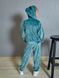 Фото №6 из 11 товара Дитячий спортивный велюровый костюм на молнии с капюшоном Бирюзовый 300