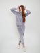 Фото №1 з 9 товару Жіночий спортивний велюровий костюм на блискавці з каптуром Сірий 611