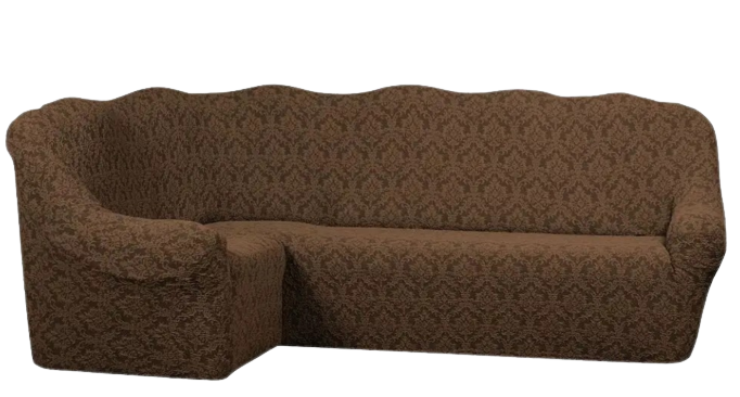Фото Жакардовий чохол для кутового дивана без спідниці Turkey Шоколад