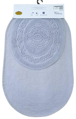 Фото Набір овальних килимків у ванну 100% Бавовна Cotton Mat Сірий