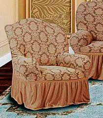 Фото Жаккардовый чехол для кресла Turkey № 2 Коричневый