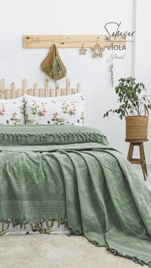 Фото Комплект постельного белья из Пике Saheser Viola Yesil 100% Хлопок