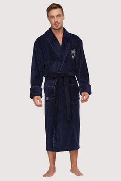 Фото Чоловічий халат Бамбук Nusa велюр/махра ns 2960 синій m015213