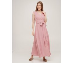 Фото Жіноча довга лляна сукня на запах SoundSleep Linen Рожева