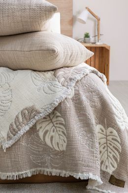 Фото Муслиновое покрывало с наволочками Saheser Forest Beige 100% Хлопок Бежевый