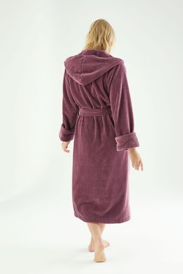 Фото Женский махрово-велюровый халат с капюшоном Nusa Темно-лиловый