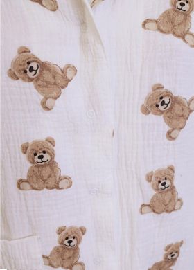Фото Женская муслиновая пижама Брюки + Сорочка Мишки Тедди