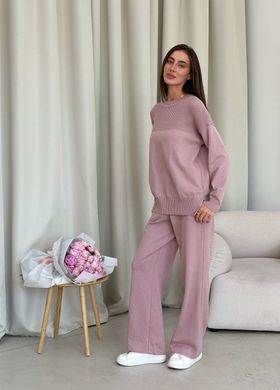 Фото Жіночий трикотажний в'язаний костюм Katrin Штани + Джемпер Рожевий 0022143-022161 0022160-022142 0033418-033276