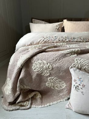 Фото Муслиновое покрывало с наволочками Saheser Forest Beige 100% Хлопок Бежевый