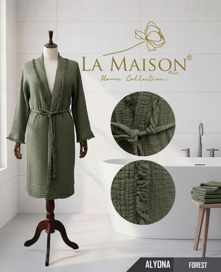 Фото Жіночий мусліновий шалевий халат La Maison Alyona Forest 50012