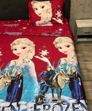 Фото Комплект постільної білизни ТМ TAG Ранфорс Крижане Серце Рожевий ДП-Frozen Fever