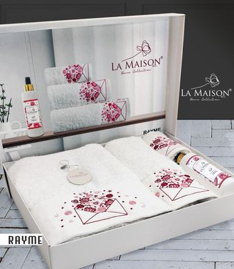 Фото Набір махрових рушників La Maison 100% Бавовна Rayme Love 50Х90 + 70Х140 + 30х50