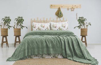 Фото Комплект постельного белья из Пике Saheser Viola Yesil 100% Хлопок
