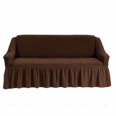 Фото Універсальний чохол для 2-х-3-х містного дивана з спідницею Turkey № 1 Шоколад