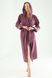 Фото №2 из 11 товара Женский махрово-велюровый халат с капюшоном Nusa Темно-лиловый