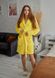 Фото №1 из 9 товара Короткий женский теплый халат с капюшоном Welsoft Желтый 1026