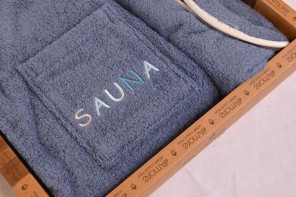 Фото Набір для сауни чоловічий Amore Sauna 100% Бавовна Індіго 37037