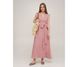 Фото №2 з 6 товару Жіноча довга лляна сукня на запах SoundSleep Linen Рожева