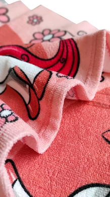 Фото Дитячий махровий рушник-пончо з каптуром Home Brand Єдиноріг Рожевий