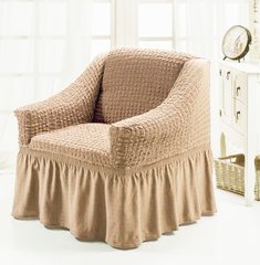 Фото Универсальный чехол на кресло с юбкой Turkey № 13 Капучино