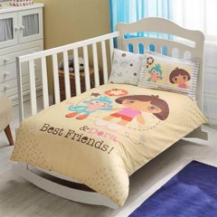 Фото Постельное белье в детскую кроватку TAC 100% Хлопок Dora Best Friends Baby