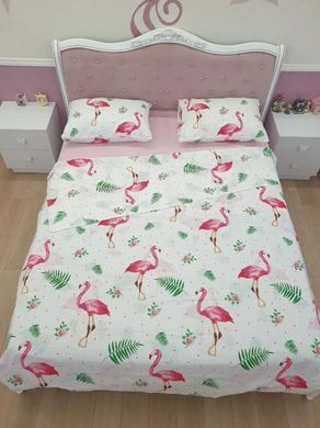 Фото Постельное белье Ранфорс 100% Хлопок Flamingo Pink White Фламинго