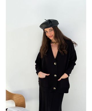 Фото В'язана спідниця плісе міді Жаклін Чорний 027971 027907 027908