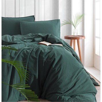 Фото Постельное белье Вареный Хлопок SoundSleep Stonewash Adriatic Dark Green Зеленое