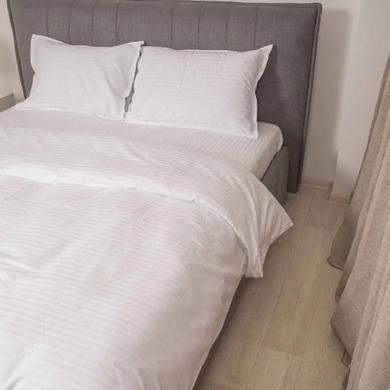 Фото Комплект постільної білизни Satin Stripe White Viluta Сатин Страйп Білий Вілюта Вилюта