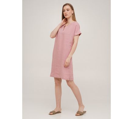 Фото Жіноча коротка лляна сукня SoundSleep Linen Рожева