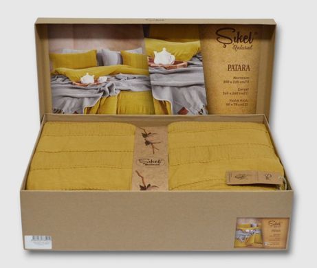 Фото Однотонна постільна білизна 100% Бавовна Sikel Muslin Patara Hardal хм40775