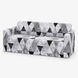Фото №1 з 5 товару Універсальний трикотажний чохол на тримісний диван Gray Triangles 001 Love You