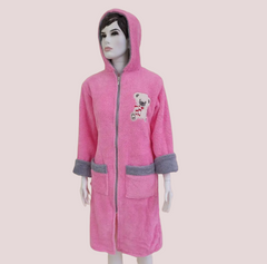 Фото Жіночий довгий махровий халат на блискавці Welsoft Zeron Рожевий
