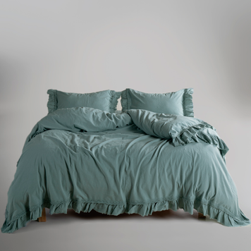 Фото Комплект постільної білизни Limasso Stonewashed Francesca Варена Бавовна Natural Green 40962