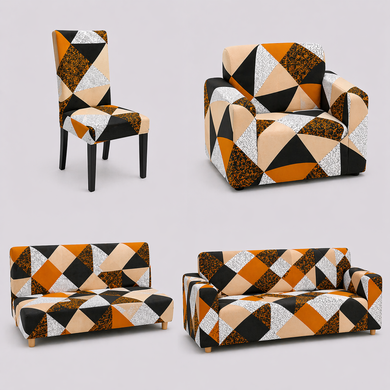 Фото Універсальний трикотажний чохол на диван без підлокітників Mustard Geometry 052 Love You 81176