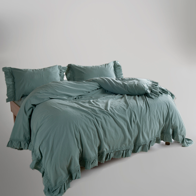Фото Комплект постільної білизни Limasso Stonewashed Francesca Варена Бавовна Natural Green 40962
