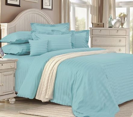 Фото Комплект постельного белья TAG Satin Stripe Luxury Голубой