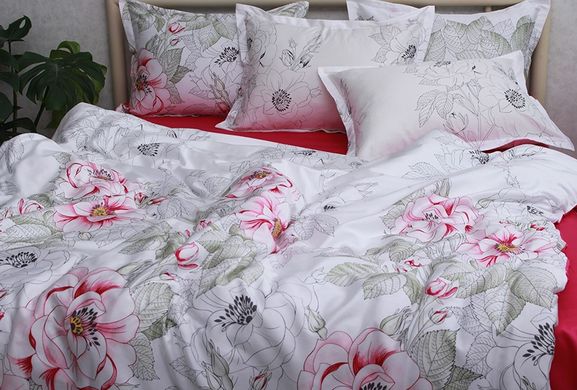Фото Комплект постельного белья ТМ TAG Сатин Premium Яблочный Цвет PT-009