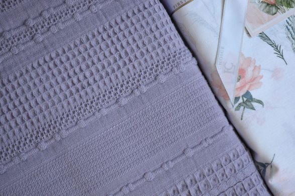 Фото Набір постільної білизни з пледом First Choice Ranforce Sole Pique Lilac 40590