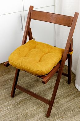 Фото Подушка декоративная для стула на липучках Прованс Luis Горчичная