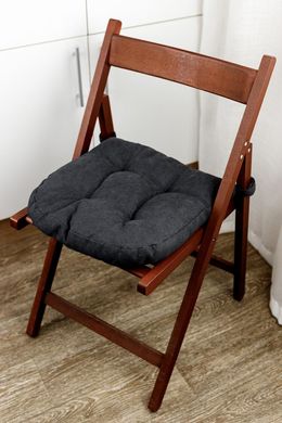 Фото Подушка декоративная для стула на липучках Прованс Luis Черная