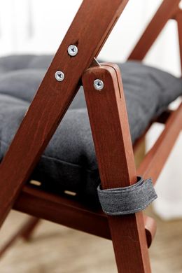 Фото Подушка декоративная для стула на липучках Прованс Luis Черная