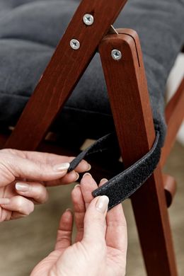 Фото Подушка декоративна для стільця на липучках Прованс Luis Чорна