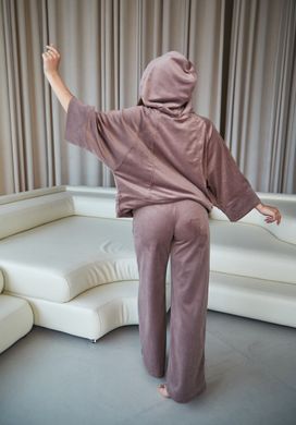 Фото Жіночий велюровий костюм з штанами палаццо Капучіно 616